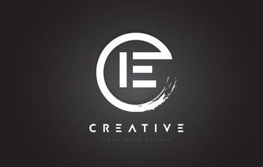 IE Circular Letter Logo with Circle Brush Design and Black Background.