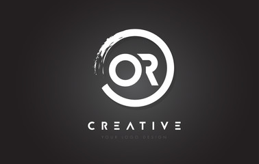 Obraz premium OR Circular Letter Logo with Circle Brush Design and Black Background.