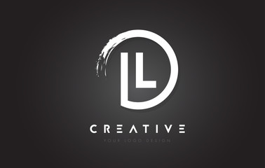 IL Circular Letter Logo with Circle Brush Design and Black Background. - obrazy, fototapety, plakaty
