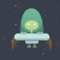 ufo spaceship cartoon illustration