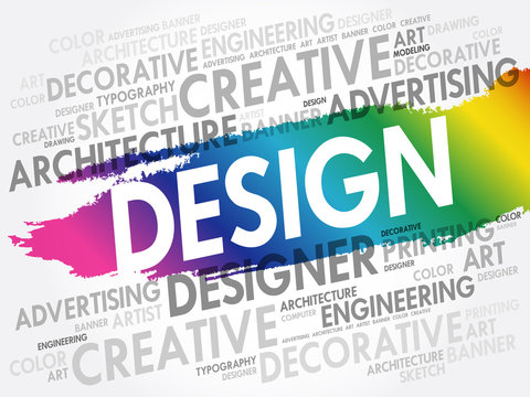 DESIGN word cloud collage, creative business concept
