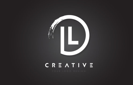 IL Circular Letter Logo with Circle Brush Design and Black Background.