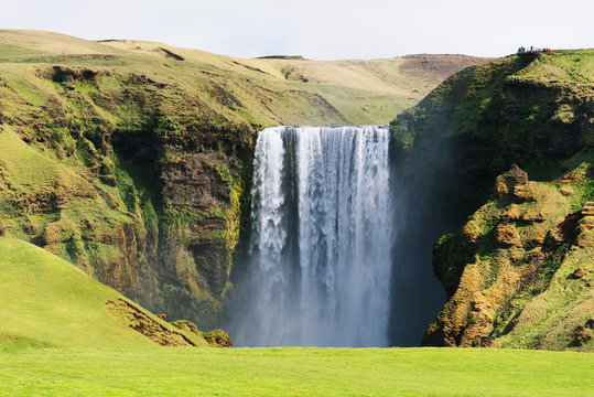 Fototapeta Skogafoss wodospad w Islandii w lecie
