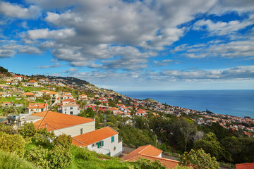 Obraz premium Aerial view of typical Madeira landscape