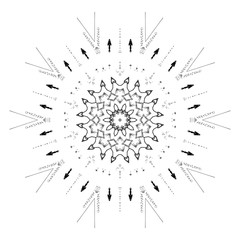 Colorful mandala on the white background