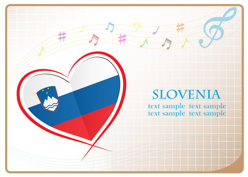 heart logo made from the flag of Slovenia