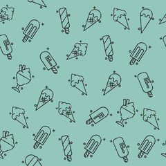 Ice-cream icons pattern