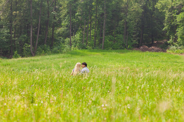 Fototapeta premium A young sweet couple in love