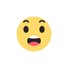 Yellow smiley with circle. Like social icon. Button for expressing social emoji. Flat vector illustration EPS 10