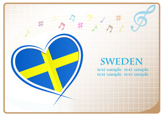 heart logo made from the flag of Sweden