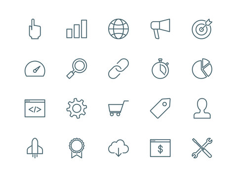 SEO set of vector icons