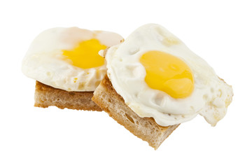 fried eggs on bread
