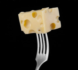 Cheese on a fork