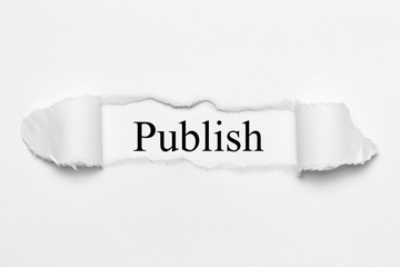 Publish on white torn paper