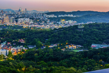 seoul city with mountains