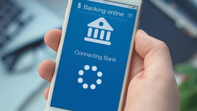 Failed connecting to the bank account on banking app on the smartphone