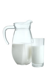 Milk in jug  and glass