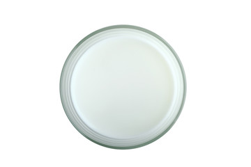 Milk in a glass isolated on white.