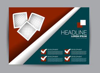 Flyer, brochure, billboard template design landscape orientation for education, presentation, website. Red and green color. Editable vector illustration.