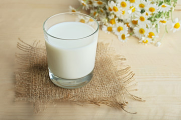 A glass of milk
