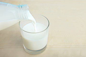 Pouring milk into glass