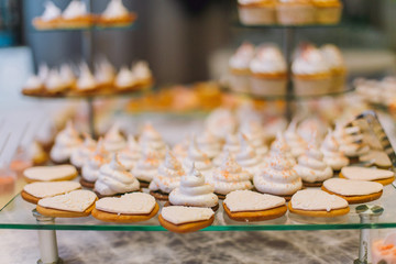 Delicious wedding reception candy bar dessert table
