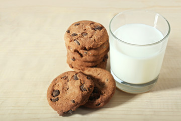 Glass of milk and cookies