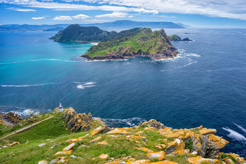 Spain, Galicia, Cies Islands. Espectacular views over the San Martiño Island.
