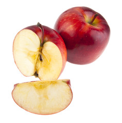 red apples isolated on white background closeup