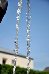 Bewegtes Wasser, Detail einer Wasserfontäne von einem Springbrunnen