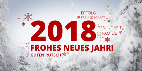 Frohes neues 2018 Winterwald