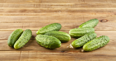 fresh, juicy green cucumbers