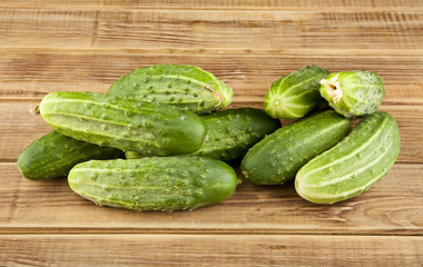 fresh, juicy green cucumbers