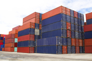 shipping containers in port