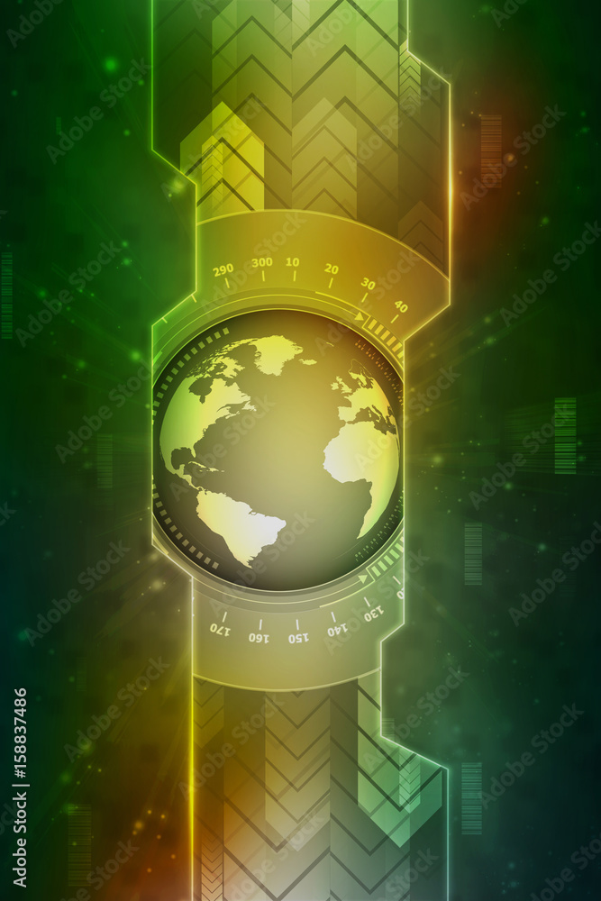 Poster 2d rendering abstract world concept