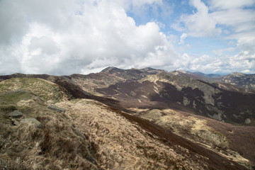 Obraz premium Panorama, Cima Canuti, Parco nazionale dell'Appennino Tosco-Emiliano, primavera