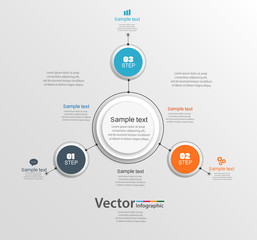 Infographic design template can be used for workflow layout, diagram, number options, web design. Infographic business concept with 3 options, parts, steps or processes.Vector eps 10