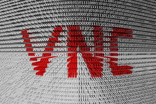 VNC in the form of binary code, 3D illustration