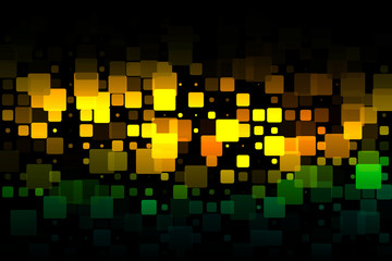 Brown orange green glowing various tiles background