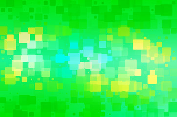 Fototapeta premium Green teal blue yellow glowing various tiles background