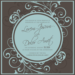 Wedding invitation or announcement card