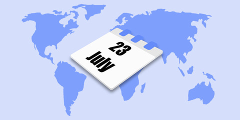 World Whale Dolphin day emblem.Calendar day July 23