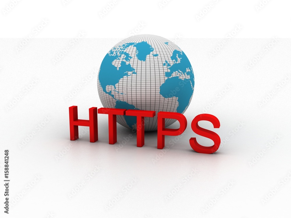 Poster 3d illustration network community concept . globe with http sign