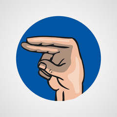 hands gesture or finger alphabet spelling vector illustration