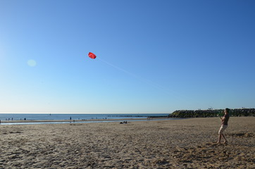 Obraz premium cerf volant aile de traction sur la plage