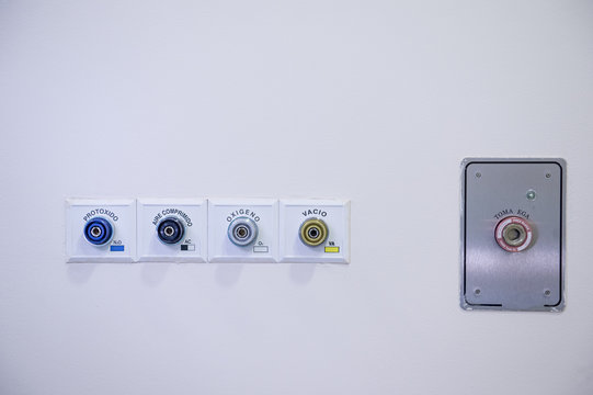 Different connectors on medic equipment