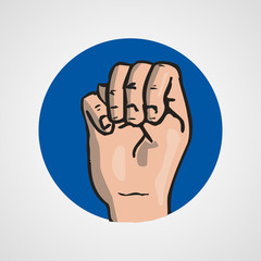 hands gesture or finger alphabet spelling vector illustration