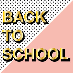 back to school pattern and gold