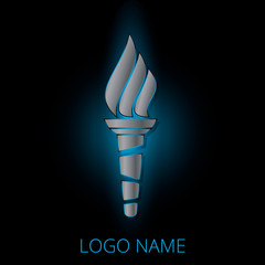 logo torch blue