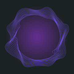 Abstract concentric involute circles on dark violet background